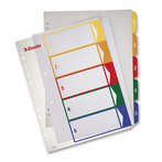Разделитель цифровой, пластик, с прозрачным титульным листом, цветной, 1-12, А4+ Макси