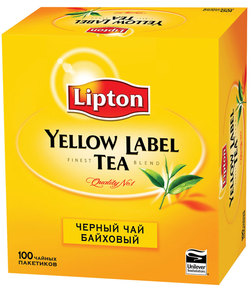 Чай Lipton Yellow Label чёрный (100 пакетиковХ 2гр.)