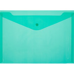 Папка конверт с кнопкой, зеленый прз.А4
