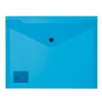 Папка конверт на кнопке А5, 19х24, 180мкм, синий, прозрачный 1 шт.