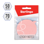 Самоклеящийся блок фигурный Berlingo "Диалог" 70*70мм, 50л, розовый неон