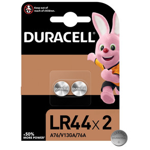 Батарейка Duracell LR44 (G13, V13GA, A76) алкалиновая, 2 шт/уп